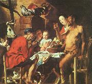 Jacob Jordaens Satyr at the Peasant's House oil painting on canvas